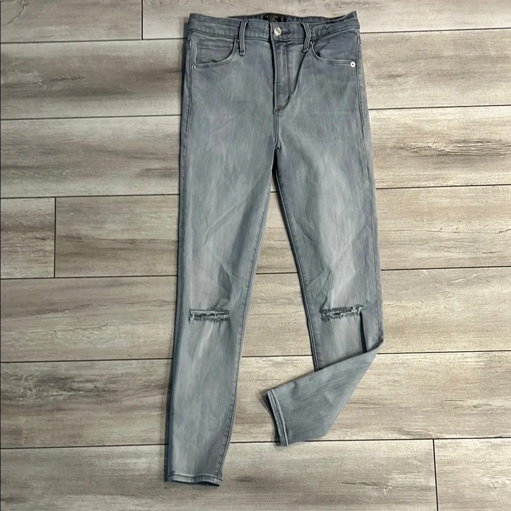Abercrombie Simone high rise ankle jeans in gray wash size 27